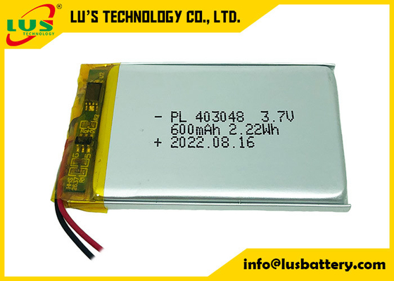 LP403048 Li Polymer Battery 3,7V 600mAh Lion Battery for Smart Device
