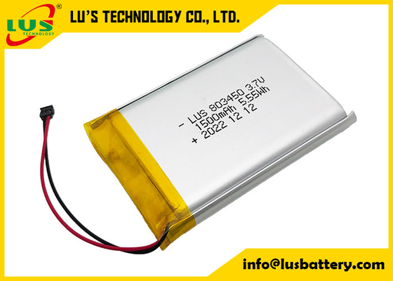 Λιθιοπολυμερή μπαταρία 1500mAh 5.55Wh LP803450 1500mAh 3.7V επαναφορτιζόμενη μπαταρία Li-πολυμερή LP803450