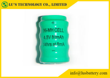 80mah 1,2 Β επανακαταλογηστέα μπαταριών κουμπιών ζωή υπηρεσιών κυττάρων NIMH υλική μακριά