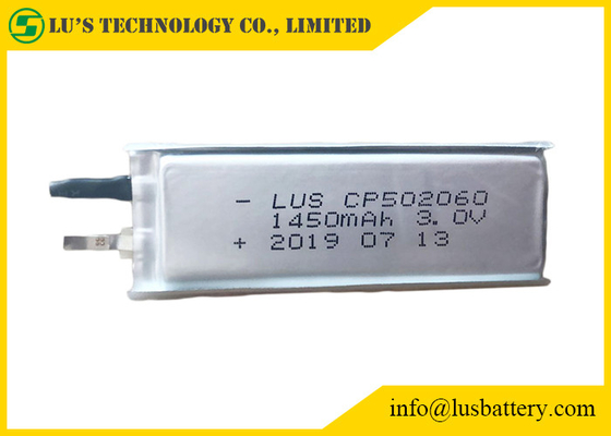 Μπαταρία CP502060 3V 1450mAh λίθιου επιστρώματος Limno2 HRL εξαιρετικά λεπτή