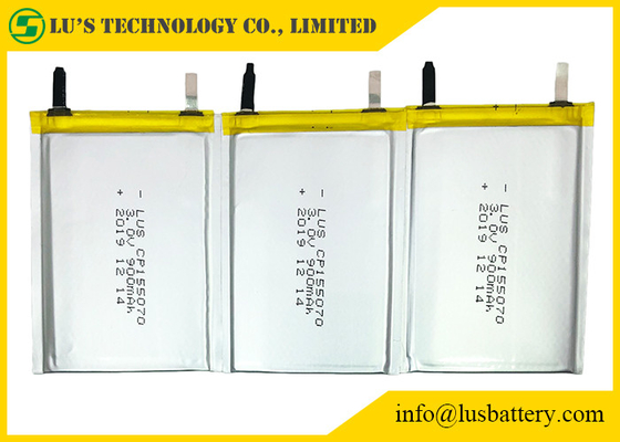 Εύκαμπτη LiMnO2 μπαταρία 3.0V 900mah CP155070 RFID για το PCB