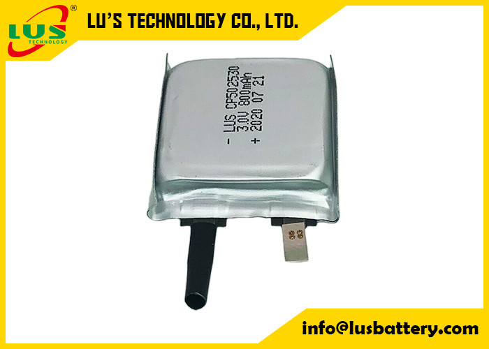 Εξαιρετικά λεπτός Limno2 μπαταριών CP502530 3V 800mAh επίπεδος τύπος μπαταριών λίθιου ιονικός επανακαταλογηστέος μη
