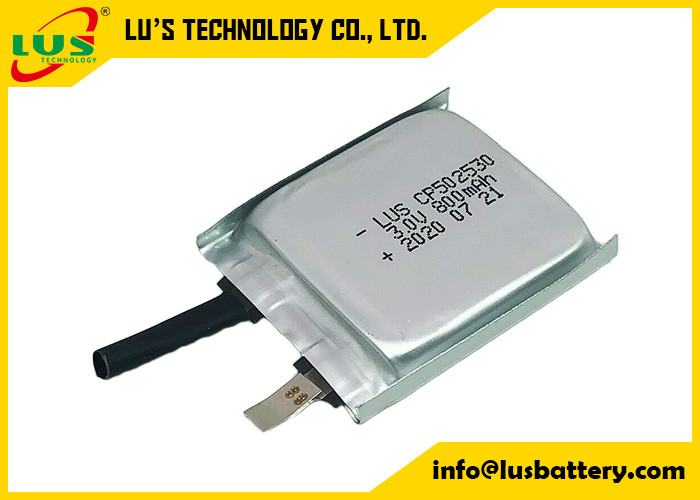 Εξαιρετικά λεπτός Limno2 μπαταριών CP502530 3V 800mAh επίπεδος τύπος μπαταριών λίθιου ιονικός επανακαταλογηστέος μη