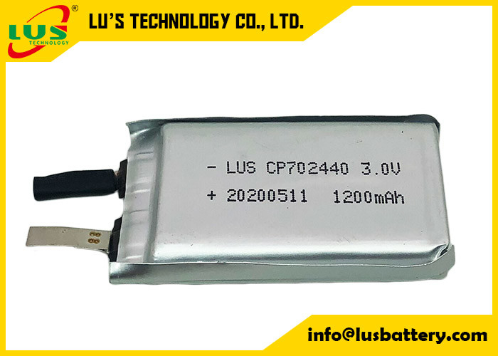 Μαλακή εξαιρετικά λεπτή μπαταρία 1500mah 3 βολτ CP702440 για τα ηλεκτρονικά ακολουθώντας συστήματα αρχείων