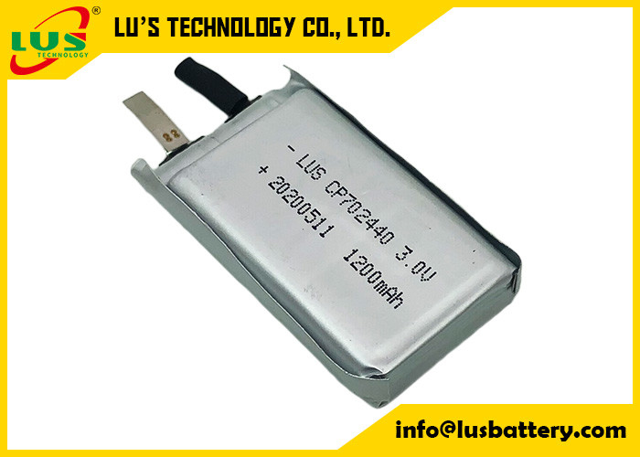 Μαλακή εξαιρετικά λεπτή μπαταρία 1500mah 3 βολτ CP702440 για τα ηλεκτρονικά ακολουθώντας συστήματα αρχείων
