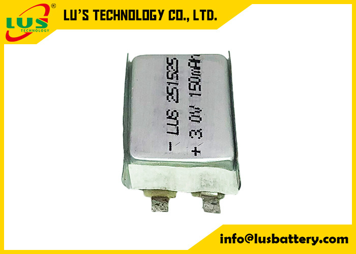 CP251525 PTC κυττάρων σακουλών μπαταριών 3.0v 150mah Limno2 υψηλού ποσοστού ασφάλεια για τις εφαρμογές καρτών
