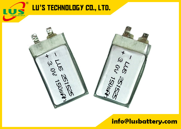 CP251525 PTC κυττάρων σακουλών μπαταριών 3.0v 150mah Limno2 υψηλού ποσοστού ασφάλεια για τις εφαρμογές καρτών