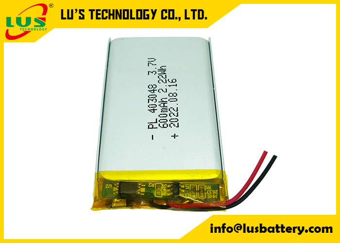 μπαταρία Lipo μπαταριών 600mah 3.7v 303450 για τον ευφυή λαμπτήρα LP403048 LP303065 αφθονίας