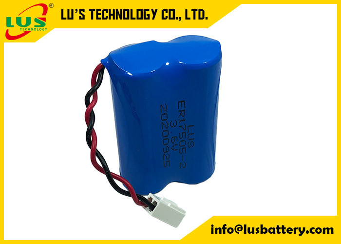Thionyl λίθιου 3.6v 6800mah μπαταρία λίθιου πακέτων μη επαναφορτιζόμενη ER17505 μπαταριών χλωριδίου