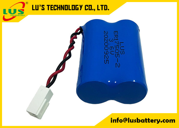 Thionyl λίθιου 3.6v 6800mah μπαταρία λίθιου πακέτων μη επαναφορτιζόμενη ER17505 μπαταριών χλωριδίου
