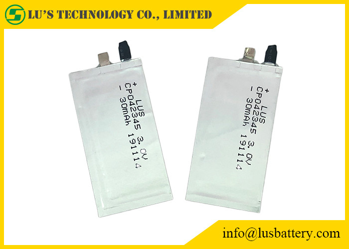 Κύτταρο CP042345 μπαταριών RFID λεπτό εξαιρετικά για την μπαταρία μπαταριών 3.0v 35mah limno2 λίθιου έξυπνων καρτών