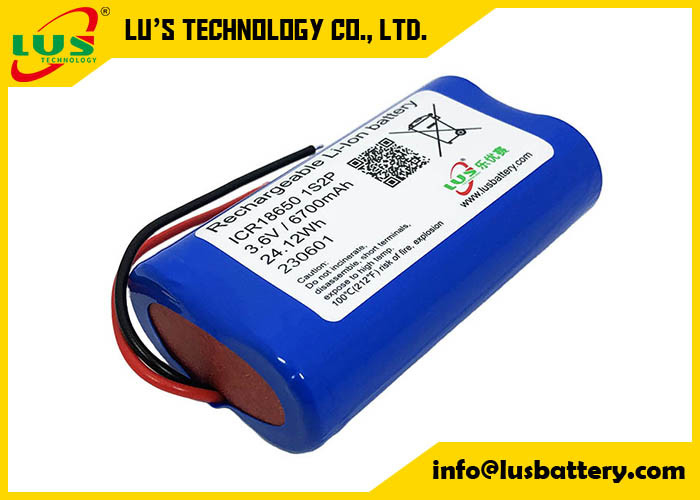 ICR18650 ιονικό επανακαταλογηστέο πακέτο 18650 3350mah 6700mah μπαταριών λίθιου πακέτων 3.6V 6700mAh μπαταριών