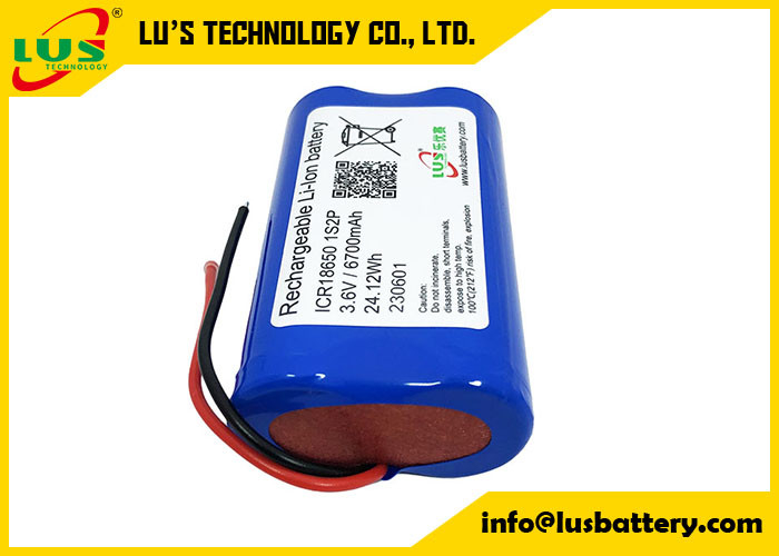 ICR18650 ιονικό επανακαταλογηστέο πακέτο 18650 3350mah 6700mah μπαταριών λίθιου πακέτων 3.6V 6700mAh μπαταριών