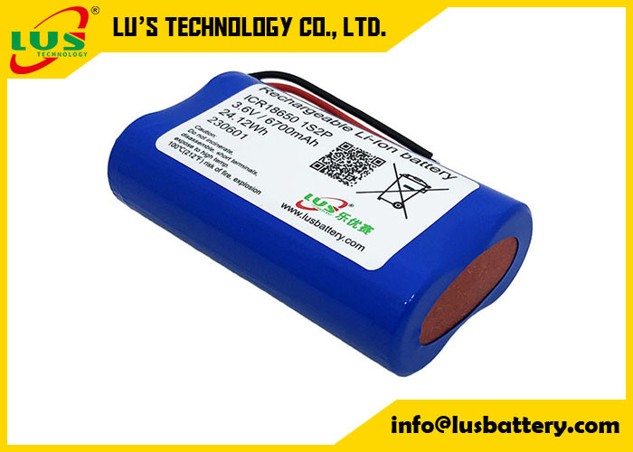 ICR18650 ιονικό επανακαταλογηστέο πακέτο 18650 3350mah 6700mah μπαταριών λίθιου πακέτων 3.6V 6700mAh μπαταριών