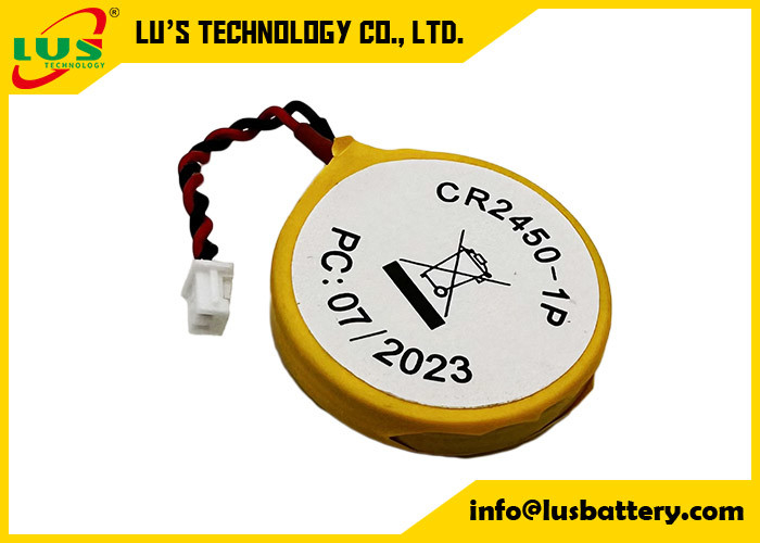 CR2450 πακέτο μπαταριών λίθιου μπαταριών CMOS Cr2450 1p 2p 3p νομισμάτων λίθιου με τα καλώδια και το συνδετήρα