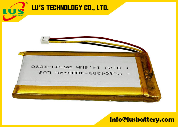 Λιθιοποιημένη μπαταρία πολυμερούς 3.7V 4000mAh LP904388 14.8Wh 3.7v 4000mah Λιθιοειδής μπαταρία 904388