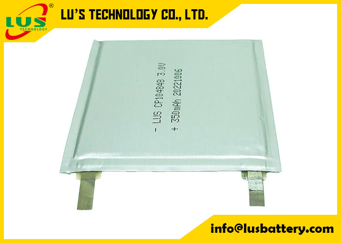 CP104848 3,0V 400mAh Limno2 Ultra Thin μη επαναφορτιζόμενη μαλακή μπαταρία λιθίου Li-Mno2 104848