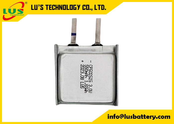 CP502525 3v 550mAh Soft Pack μπαταρία για αισθητήρες IOT CP502520 LiMnO2 Thin Cell 3.0V Thin Flexible μπαταρία