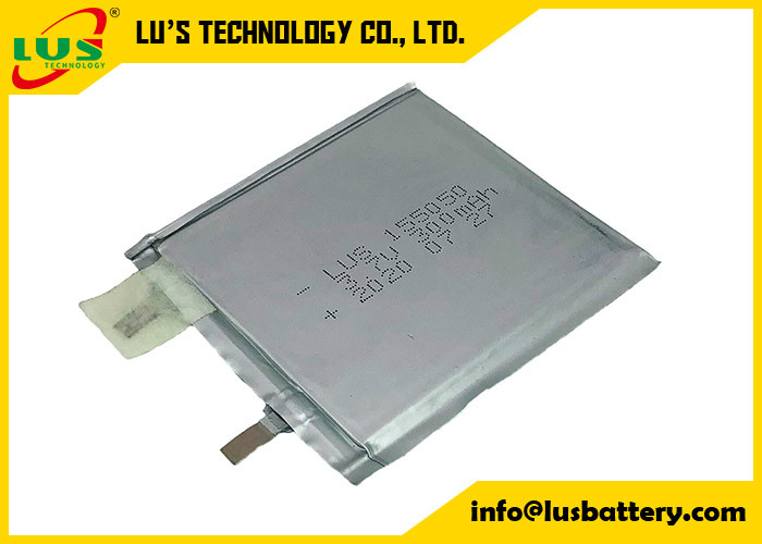 3.7v 1.11wh μπαταρία λιποξυγόνου 300mah Ultra Thin Cell Αναφορτιζόμενες μπαταρίες πολυμερούς λιθίου LP155050