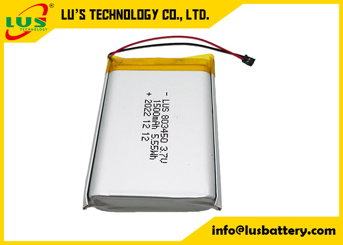 Λιθιοπολυμερή μπαταρία 1500mAh 5.55Wh LP803450 1500mAh 3.7V επαναφορτιζόμενη μπαταρία Li-πολυμερή LP803450