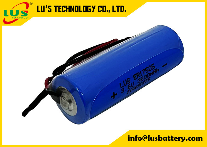 3600mAh μπαταρία ER17505 Πρωτογενής μπαταρία κυψελών λιθίου A μέγεθος 3.6V μπαταρία Li-SOCl2 με τερματικά OEM