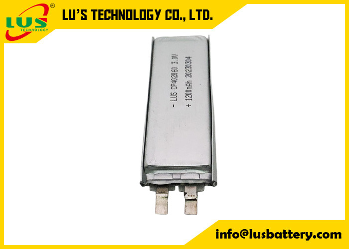λεπτή ευέλικτη μπαταρία limno2 CP402060 3,0 volt 1200mah για CMOS μπαταρίες λιθίου μη επαναφορτιζόμενες 3V