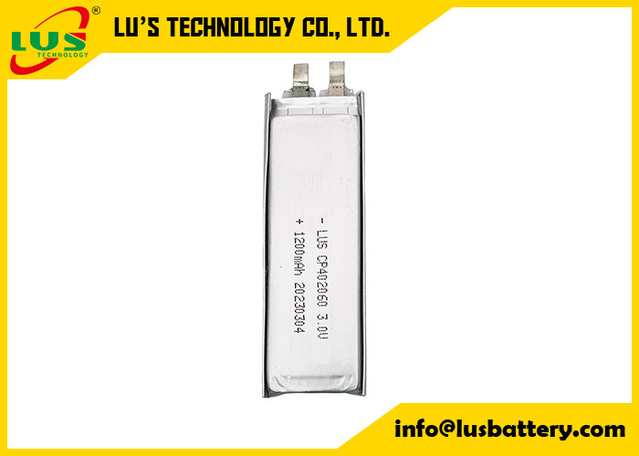 λεπτή ευέλικτη μπαταρία limno2 CP402060 3,0 volt 1200mah για CMOS μπαταρίες λιθίου μη επαναφορτιζόμενες 3V