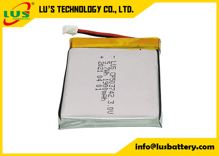 CP503742 3V 1900mAh Ειδικευμένη μπαταρία λιθίου λεπτών κυττάρων 3V