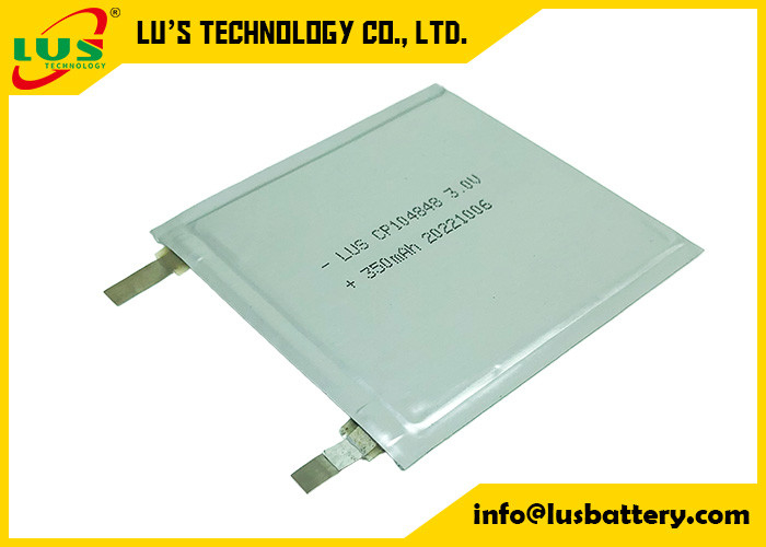 Η μπαταρία λεπτών κυψελών CP104848 3,0V 400mAh Li-MnO2 μπαταρία 3,0volt επίπεδη μπαταρία