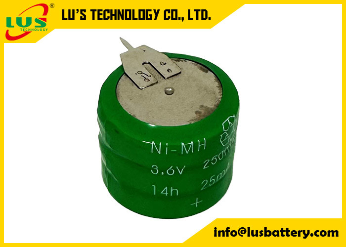 NIMH 3.6V 250mAh επαναφορτιζόμενη μπαταρία 250H Button Cell με πινές συγκόλλησης OEM/ODM