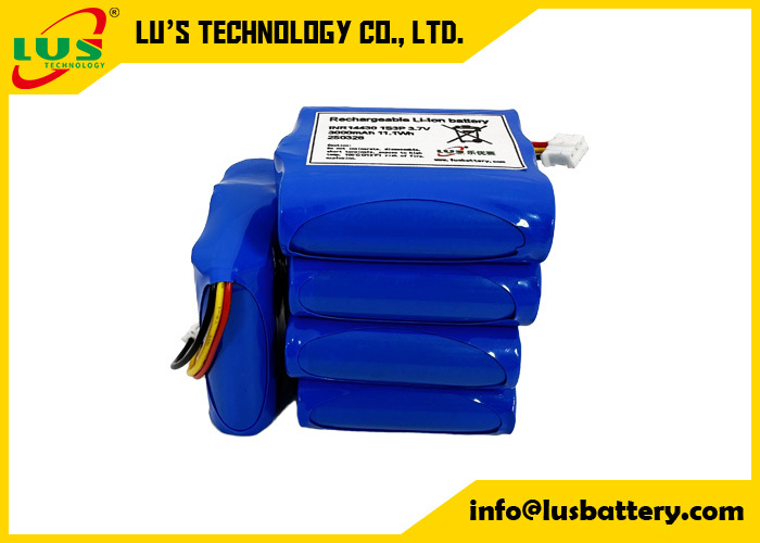 INR14430 3.7V 3000mah Μπαταρία ιόντων λιθίου 1S3P επαναφορτιζόμενη μπαταρία ιόντων λιθίου custom