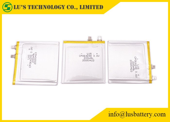 Μπαταρία 200mah 3.0v CP064248 λίθιου RFID κ.λπ. εξαιρετικά λεπτή για τις ετικέττες