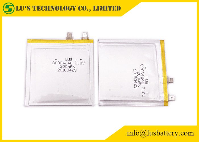 Μπαταρία 200mah 3.0v CP064248 λίθιου RFID κ.λπ. εξαιρετικά λεπτή για τις ετικέττες