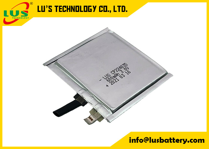 Μαλακή μπαταρία 3.0V 600mah CP224035 πακέτων μαγγάνιου λίθιου για την κλήση του εντοπιστή