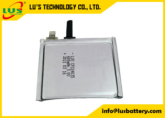 Μαλακή μπαταρία 3.0V 600mah CP224035 πακέτων μαγγάνιου λίθιου για την κλήση του εντοπιστή