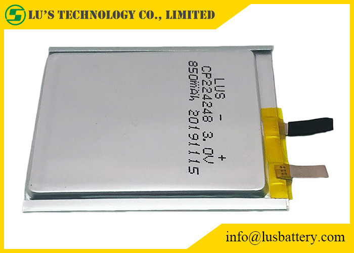 3.0v 850mah λεπταίνουν την μπαταρία LimnO2 CP224248 κυττάρων για τις ετικέττες Bluetooth